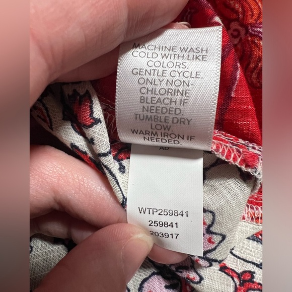 J. Jill One Pocket Shirred Back Button Down Long Sleeve Shirt Size 4X NWT Boho - Picture 12 of 12